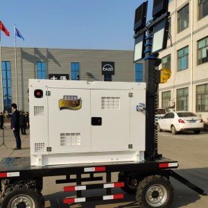 大泽动力水冷10kw柴油发电照明灯带9米高遥控液压升降久保田-洋马 1台