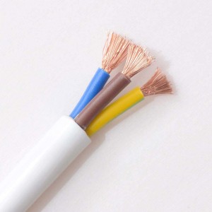 国标三芯电源线纯铜RVV白色电缆线护套线家用1.5 2.5 平方电线电缆 1卷