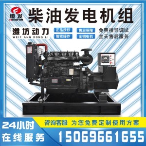 潍坊动力30kw柴油发电机组380v三相四保护发电机野外工程用发动机 1个