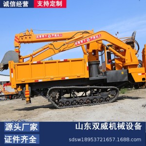 四驱轮式挖掘运输一体机 20吨四不像随车挖吊机 履带挖吊一体机 2部