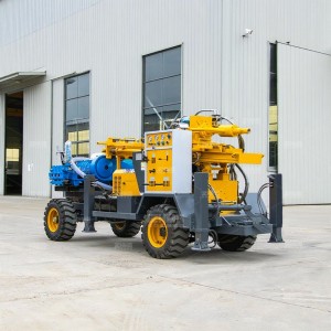 轮式水井钻机 500米轮式底盘钻井设备打孔机 四轮车载气动 打井机 1件