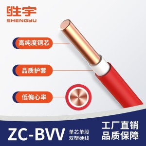 ZC-BVV 1*10 16 25 35平方双塑电线 聚氯乙烯绝缘护套线 单芯电缆 1卷