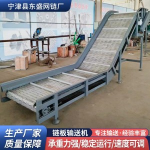 不锈钢链板输送机耐高温食品流水线碳钢挡板垃圾废料链板 输送机 1台